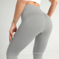 Leggings de yoga de control de abdomino Pantalones sin costuras Pantalones suaves de estiramiento de cintura alta para mujeres